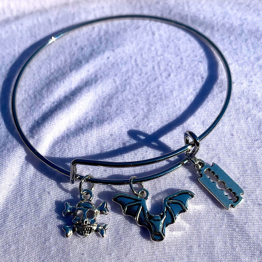 Brand New! Handmade! Adjustable Charm Bangle Bracelet!